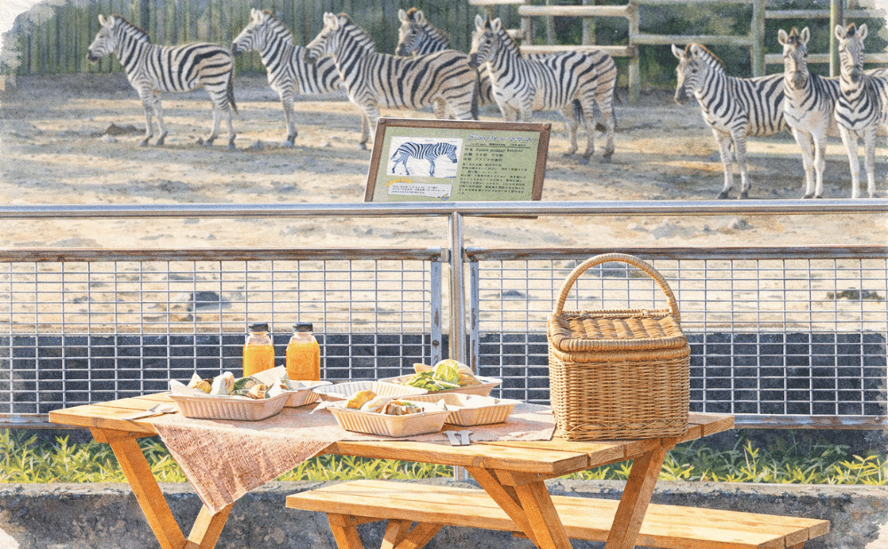 東武動物公園　グランピング　朝食風景